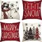Merry Christmas Snowman "Let It Snow" Throw Pillow Covers 20x20 Inch, Xmas Tree Winter Holiday Cushion Cases for Sofa & Couch, Set of 4